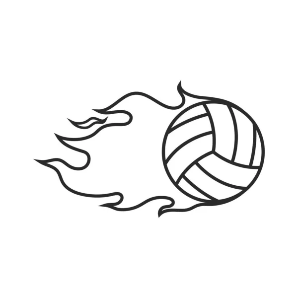 Volley ball logo vector flat design template