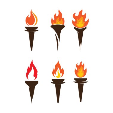 Illustration of torch fire icon flat design