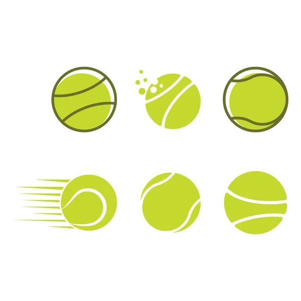 Tennis Ball Logo Vector Flat Design Template — ストックベクタ