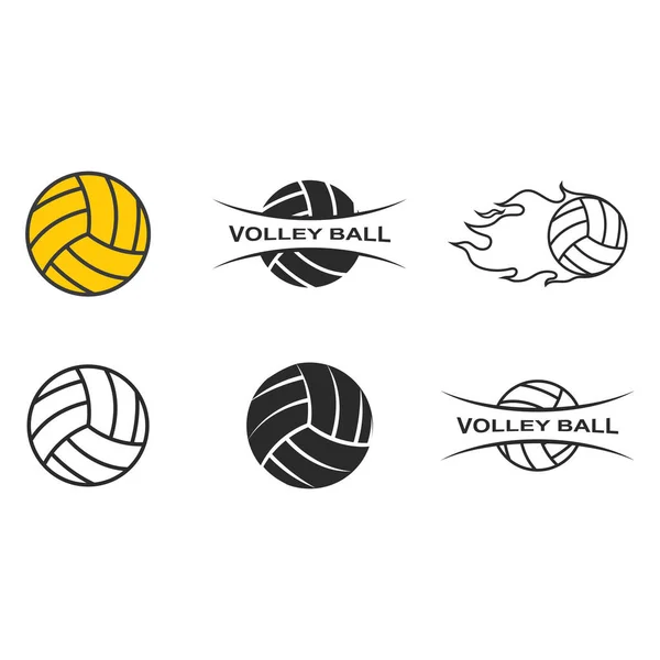 Volley Ball Logo Vector Flat Design Template — Vettoriale Stock