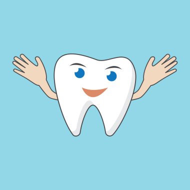 Diş logosu vektörü düz tasarım