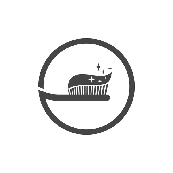 Tandenborstel Logo Illustratie Vector Plat Ontwerp Eps — Stockvector