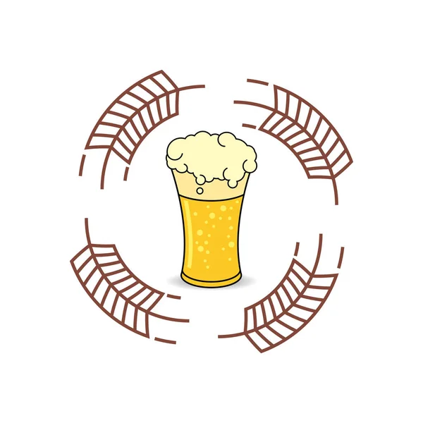 クラフトビールロゴベクトルイラストフラットデザインテンプレート — ストックベクタ