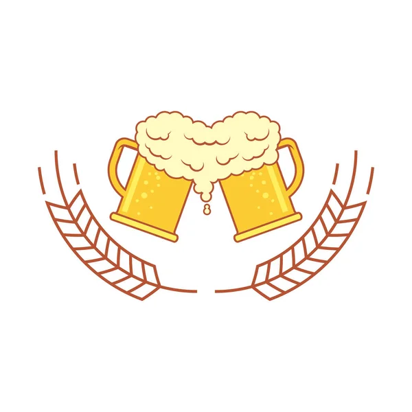 Beer Craft Logo Vector Illustration Flat Design Template — Stock Vector