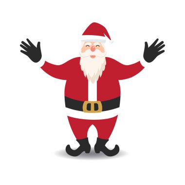 Noel Baba ve Noel Baba şapka çizim vektörü düz tasarım