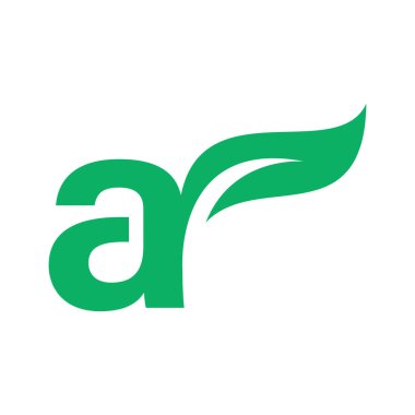 Yeşil yaprak logo şablonlu ilk harf