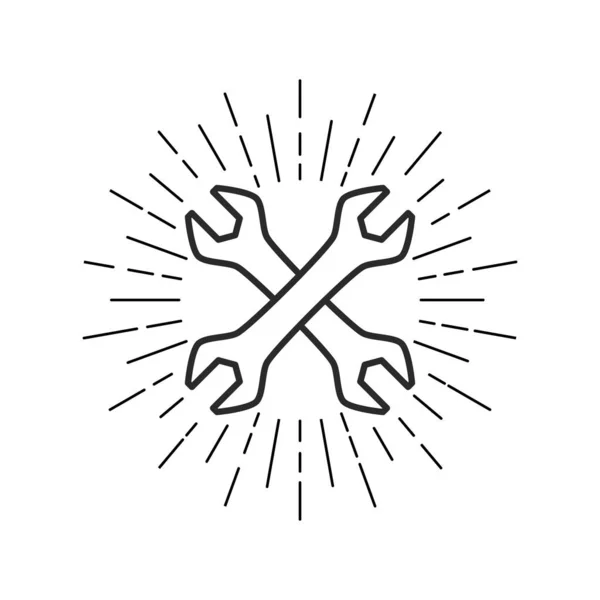 Wrench Logo Vector Flat Design — 图库矢量图片