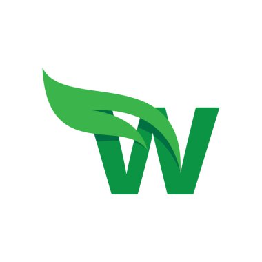 Yeşil yaprak logo şablonlu ilk harf