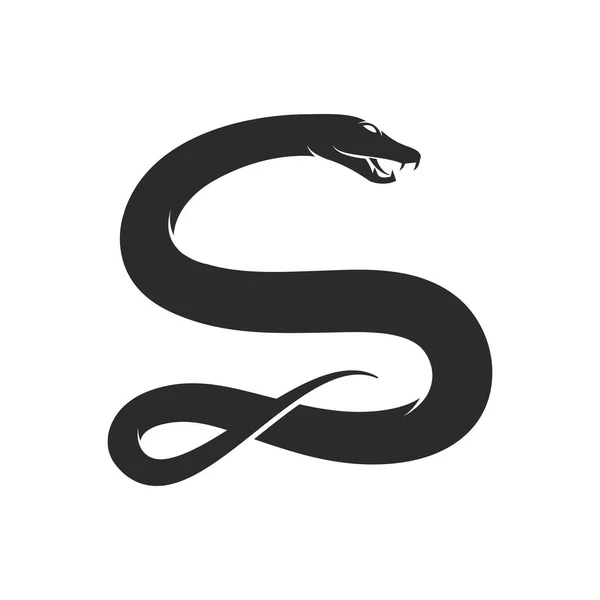 Serpiente Logotipo Vector Ilustración Plantilla — Vector de stock