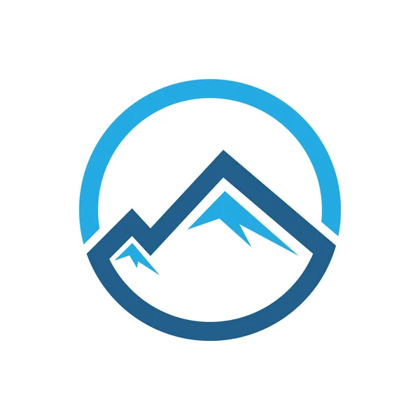 Mountain Illustration Logotyp Vektor Platt Design Mall — Stock vektor