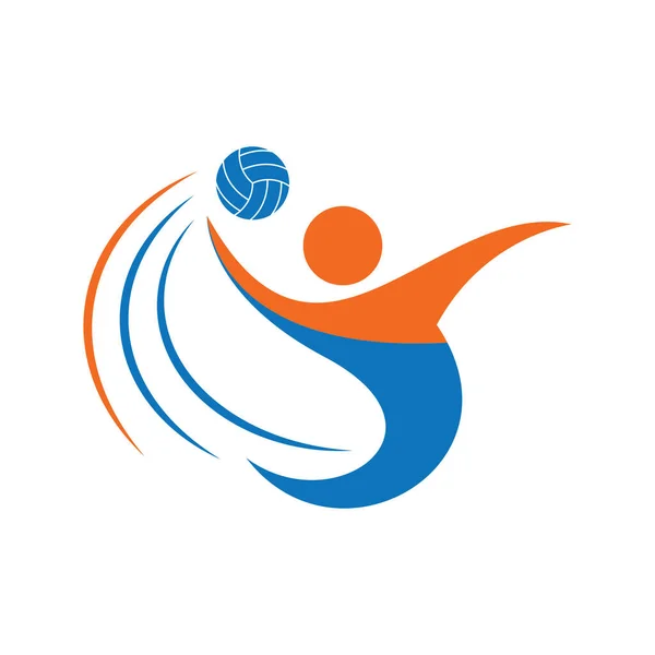 Volley Ball Logo Vector Flat Design Template — стоковый вектор