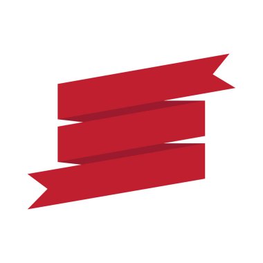 Kırmızı kurdele düz tasarım şablonu