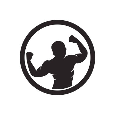 Jimnastik logosu düz dizayn şablonu 10