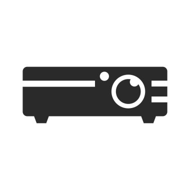 Düz tasarım şablon vektöründe projektör simgesi