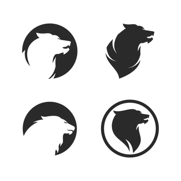 Lion Illustration Logo Vecteur Plat Modèle Conception — Image vectorielle