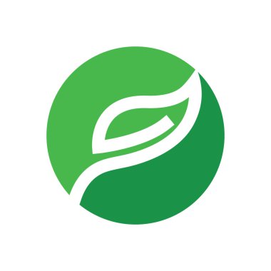 Yeşil yaprak illüstrasyon doğa logosu tasarımı