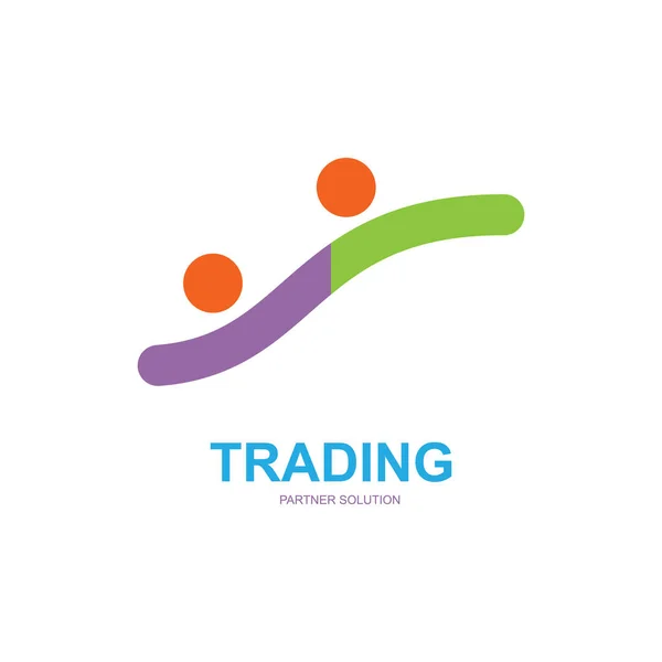 Business Trading Logo Wektor Płaski Wzór Projektu — Wektor stockowy