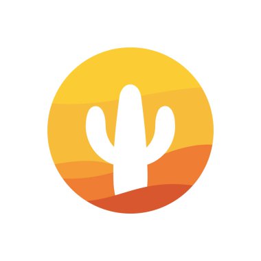 Kaktüs illüstrasyon vektör düz tasarım şablonu