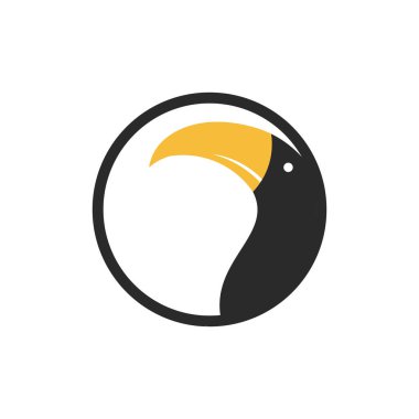 Toucan logo illüstrasyon vektör düz tasarım şablonu