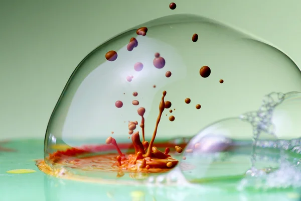 Oranžová barva v mýdlová bublina — Stock fotografie