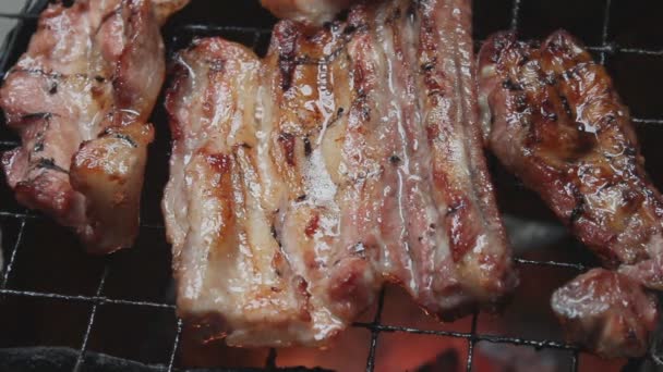 Pig roasting. — Stock Video