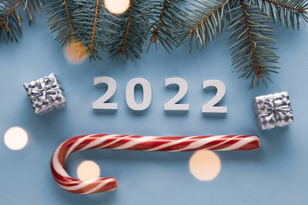 Merry Christmas 2022 Numbers 2022 New Year Candy New Year — Stock Photo, Image