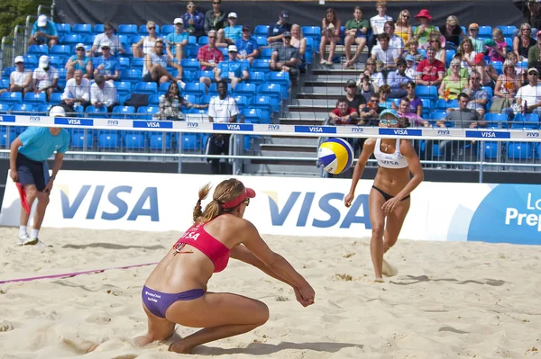 Heather Lowe (USA) in action during the FIVB International Beach Volleyball tournament