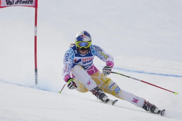 FRA: Alpine skiing Val D'Isere Women DH trg1. Lindsey Vonn — Stock fotografie