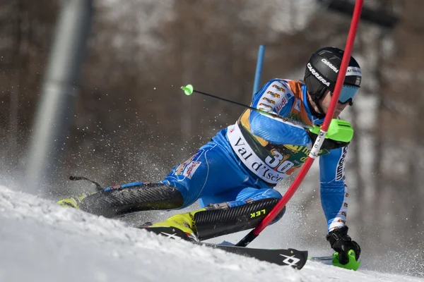 Fra: alpine ski val d'isere mannen, slalom. byggmark jens. — Stockfoto