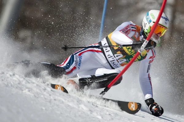 FRA: Esquí alpino Val D 'Isere slalom masculino. TISSOT Maxime . — Foto de Stock