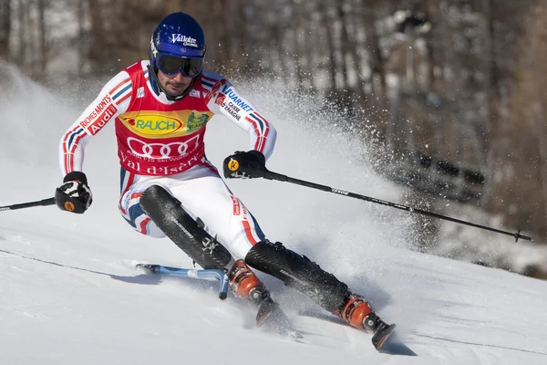 FRA: Alpine skiing Val D'Isere men's slalom. GRANGE Jean-Baptiste. — Stock Photo, Image