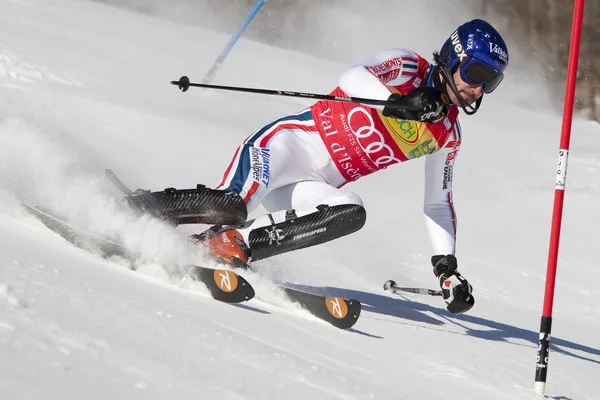 FRA: Alpejskie narciarstwo val d'isere slalom mężczyzn. Grange jean-baptiste. — Zdjęcie stockowe