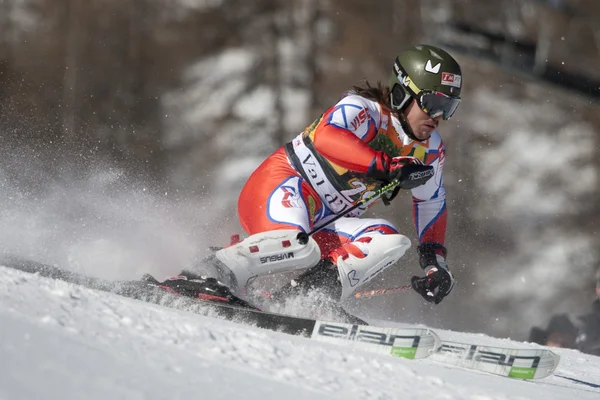 FRA: alpin skidåkning val d'isere Herrarnas slalom. Bank ondrej. — Stockfoto