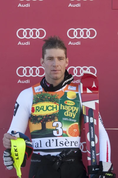 FRA: Esquí alpino Val D 'Isere slalom masculino. Benny Raich  . — Foto de Stock