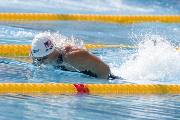 Swm: 世界水泳選手権 - メンズ 100 m バタフライ qulifica。タイラー マギル. — ストック写真