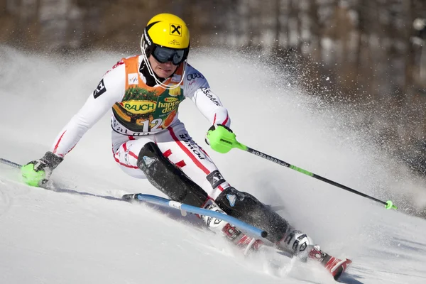 FRA: Alpejskie narciarstwo val d'isere slalom mężczyzn. Hirscher marcel. — Zdjęcie stockowe