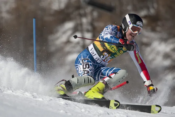 FRA: alpin skidåkning val d'isere Herrarnas slalom. Brandenburg kommer — Stockfoto