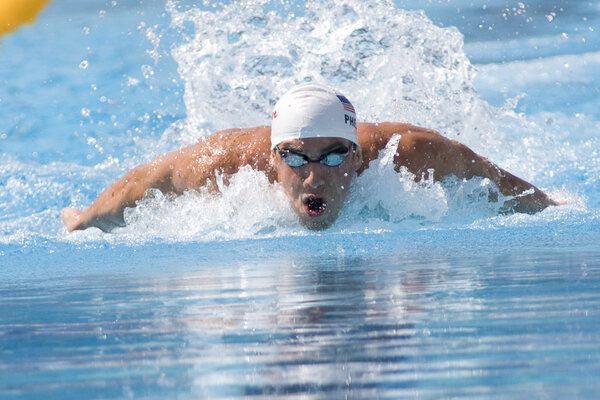 SWM: World Aquatics Championship - Mens 100m butterfly qualific. Michael Phelps.