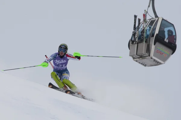 FRA: alpin skidåkning val d'isere super kombination. Stacey cook. — Stockfoto