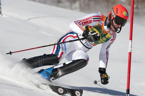 FRA: Esquí alpino Val D 'Isere slalom masculino. OBERT Anthony . —  Fotos de Stock