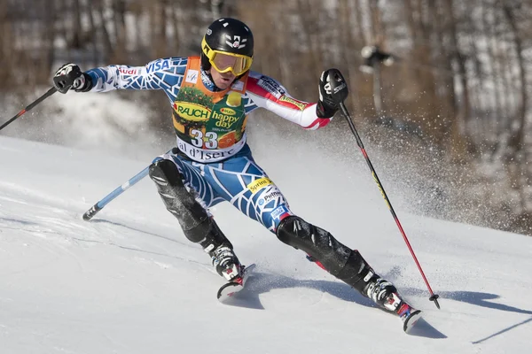 FRA: Alpejskie narciarstwo val d'isere slalom mężczyzn. chodounsky Dawid. — Zdjęcie stockowe