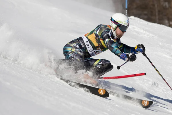 FRA: alpin skidåkning val d'isere Herrarnas slalom. Myhre lars elton . — Stockfoto