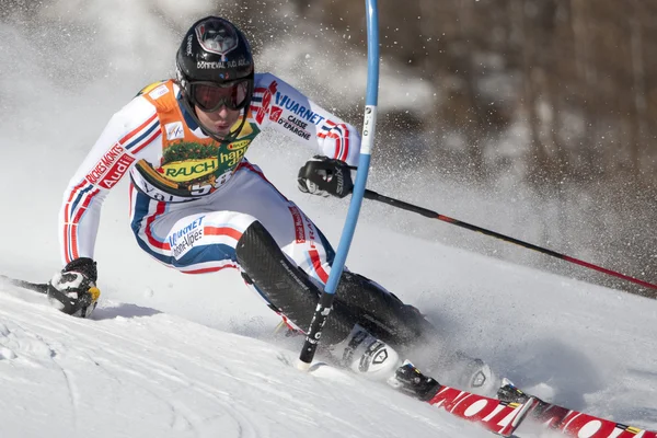 FRA: Alpejskie narciarstwo val d'isere slalom mężczyzn. Muffat jeandet. — Zdjęcie stockowe