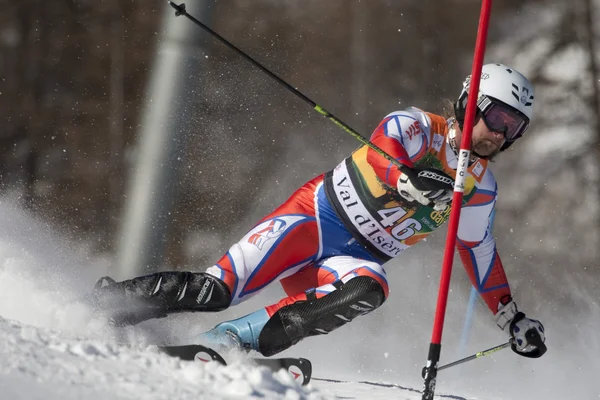 FRA: alpin skidåkning val d'isere Herrarnas slalom. trejbal filip. — Stockfoto