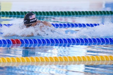 Kay: Dünya Su Sporları Şampiyonası - Erkekler 100m kurbağalama yarı final. Mark gangloff.