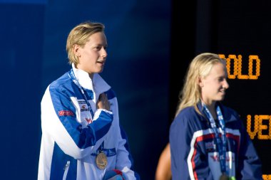Kay: Dünya Su Sporları Şampiyonası - tören Kadınlar 200m serbest stil. Federica pellegrini.