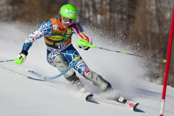 FRA: alpin skidåkning val d'isere Herrarnas slalom. ted Ligety. — Stockfoto