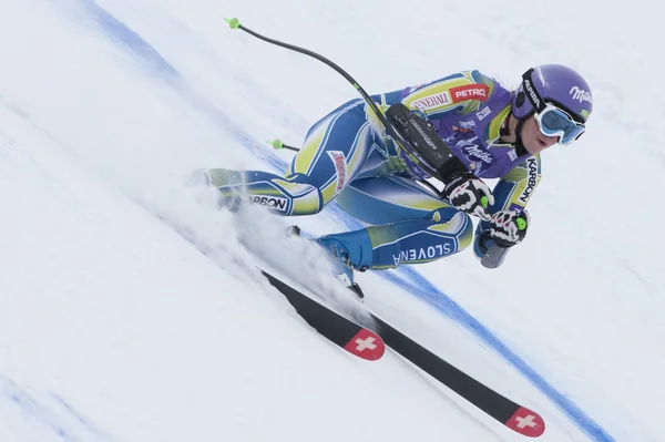 FRA: Alpine skiing Val D'Isere Super Combined. Tina Maze. — Stock Photo, Image