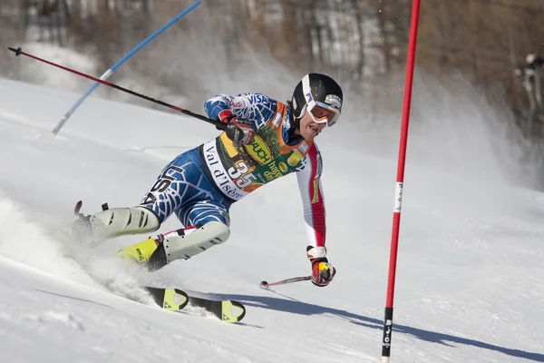FRA: alpin skidåkning val d'isere Herrarnas slalom. Brandenburg kommer. — Stockfoto