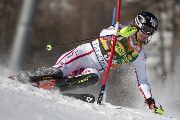 FRA: Alpin skidåkning Val D'Isere Herrarnas slalom — Stockfoto